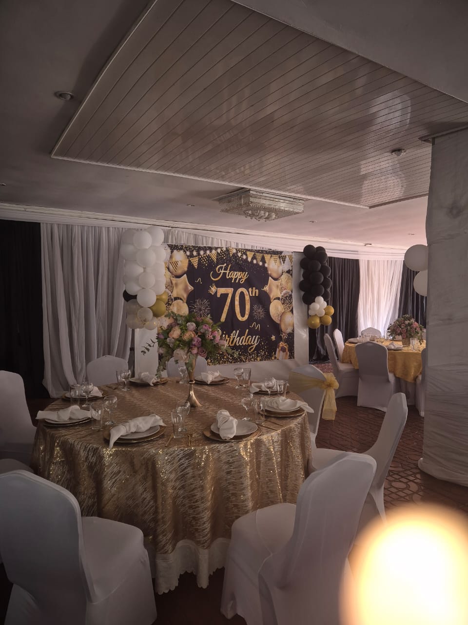 Luxury birthday dining setup