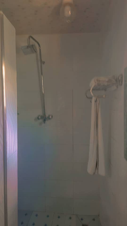 Walk-in shower bathroom